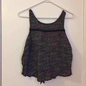 Navy & white polka dot tank top